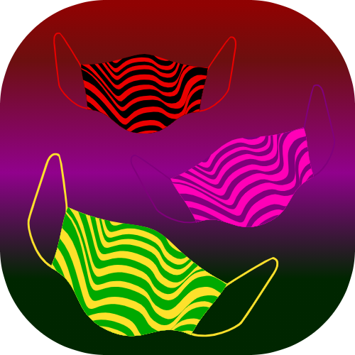 Vector icon set of mask designs.